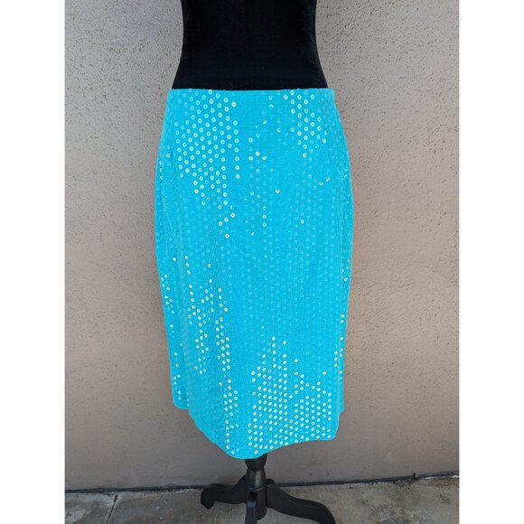💜✨Vintage Maxou Turquoise Sequin Dress - Size 8 - Picture 9 of 13